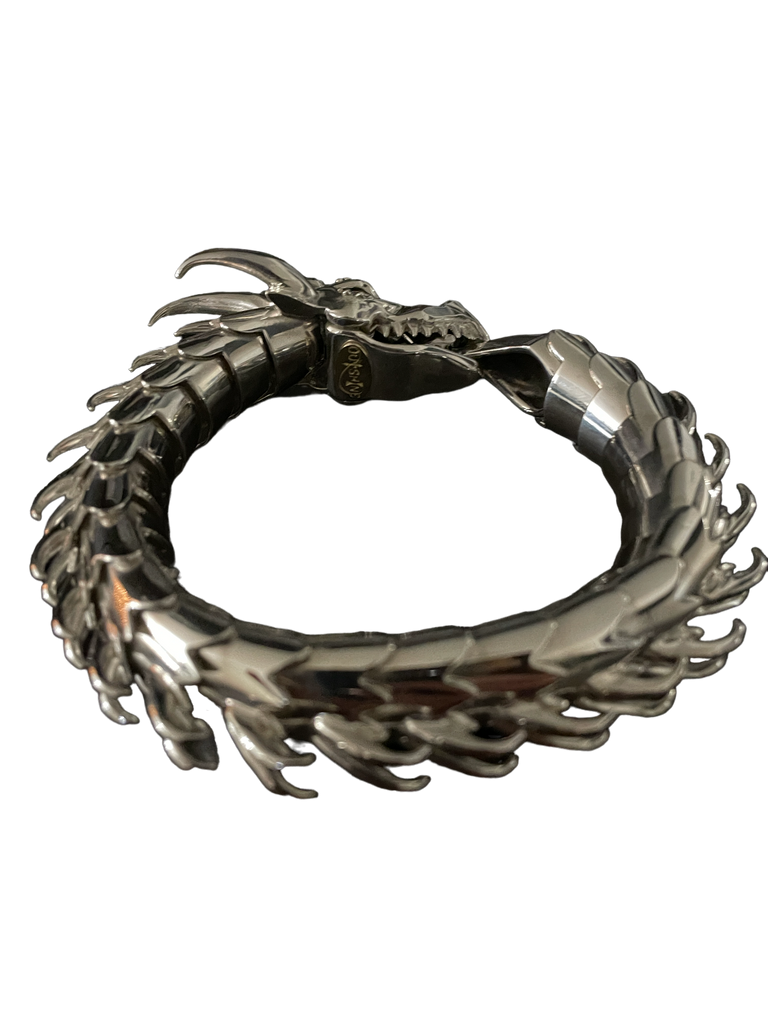 Silver Dragon Bracelet, Double Dragon Head Bracelet, Stainless Steel Men's  Bracelet, Unisex Bracelet, Gift for Boyfriend, Gothic Bracelet, - Etsy