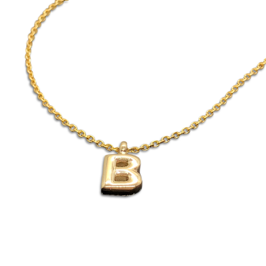 Personalized Initial Letter Pendant Necklace - 14K