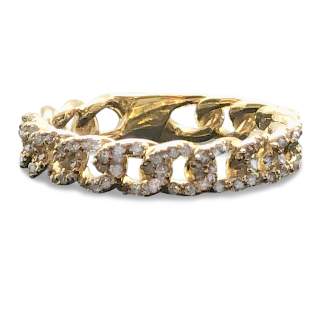 Diamond Chain Link Ring - 14K