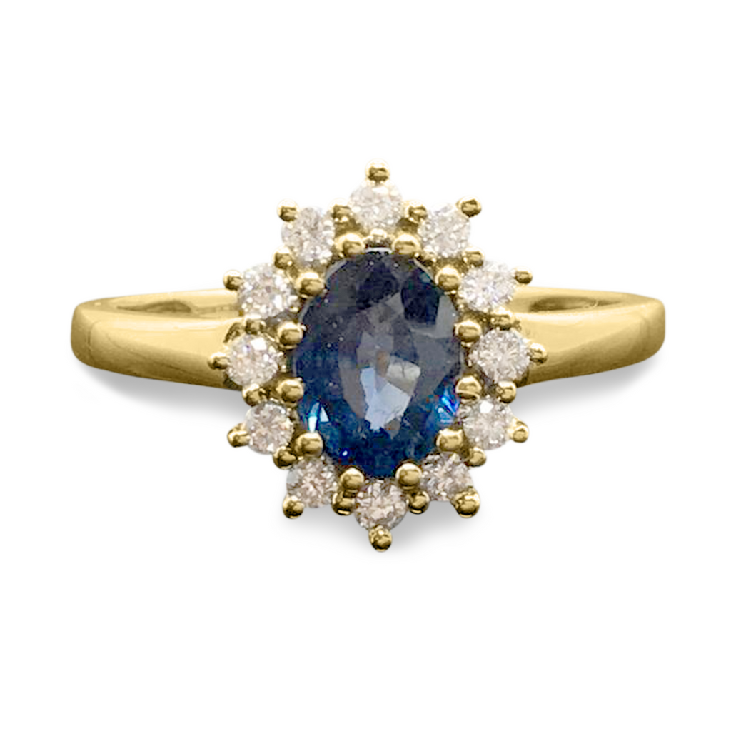 Victorian Sapphire Engagement Ring - 14K Oval Cut